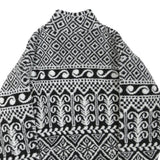 HELLY HANSEN Mens Black & White Patterned Zip Jacket M Polyester Blend Heritage