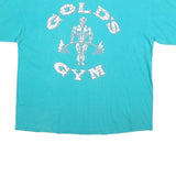 GOLDS GYM Mens Blue Graphic T-Shirt 2XL Short Sleeve Crew Neck Gymwear Fitness