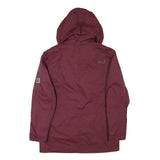 JACK WOLFSKIN Womens Maroon Jacket M Polyester Blend Plain Hooded Zip Outdoor