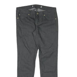 ONLY Womens Black Slim Slim Fit Zip Cotton Blend Trousers W32 L30 Zip Detail