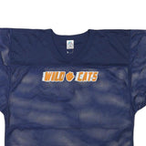 RUSSELL ATHLETIC Mens Navy Blue Wildcats Graphic T-Shirt M V-Neck Short Sleeve