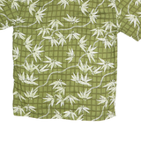 GUESS Mens Green Shirt M Rayon Short Sleeve Casual Summer Checked Floral
