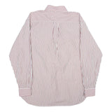 TOMMY HILFIGER Mens Red & White Striped Cotton Shirt M Button Down Collar