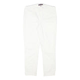 TOMMY HILFIGER Womens Slim White Denim Jeans Cotton Blend W32 L26 Zip Pockets