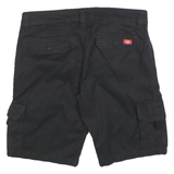 DICKIES Womens Black Cargo Cotton Blend Shorts M W32 Workwear Utility Pocket