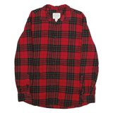 ST JOHNS BAY Mens Red & Black Check Shirt L Casual Cotton Long Sleeve