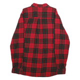 ST JOHNS BAY Mens Red & Black Check Shirt L Casual Cotton Long Sleeve