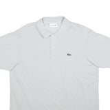 LACOSTE Mens White Short Sleeve Plain XL Cotton Blend Polo Shirt Classic