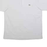 LACOSTE Mens White Short Sleeve Plain XL Cotton Blend Polo Shirt Classic