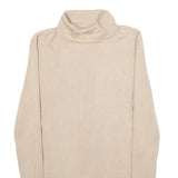 Womens Beige Plain High Neck Basic Knit Jumper XS Soft Lightweight Stylish