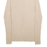Womens Beige Plain High Neck Basic Knit Jumper XS Soft Lightweight Stylish