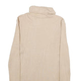 Womens Beige Plain High Neck Basic Knit Jumper XS Soft Lightweight Stylish