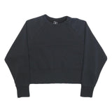 NIKE Womens Black Cotton Blend Crew Neck Sweatshirt M Casual Pullover Crop Top