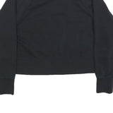 NIKE Womens Black Cotton Blend Crew Neck Sweatshirt M Casual Pullover Crop Top