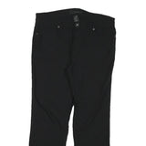 CALVIN KLEIN Womens Cotton Blend Black Slim Straight Trousers W32 L27 Zip