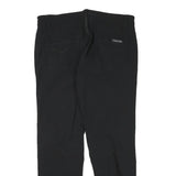 CALVIN KLEIN Womens Cotton Blend Black Slim Straight Trousers W32 L27 Zip