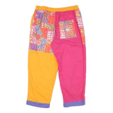 Womens Colourblock Cotton Blend Regular Zip Trousers W28 L22 Bright Patterned