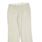 DEL TARTO Womens Wool Blend Beige Regular Leg Zip Trousers W32 L30 Classic