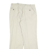 DEL TARTO Womens Wool Blend Beige Regular Leg Zip Trousers W32 L30 Classic