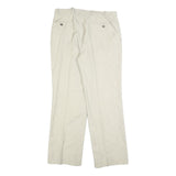 DEL TARTO Womens Wool Blend Beige Regular Leg Zip Trousers W32 L30 Classic