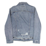 LEVI'S Mens Blue Denim Jacket L Cotton Distressed Button Closure Classic