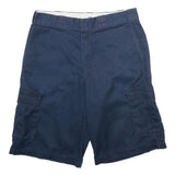DICKIES Mens Navy Blue Cargo Shorts L W34 Workwear Polyester Blend