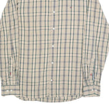 TOMMY HILFIGER Mens Beige & Green Check Shirt M Button Down Long Sleeve Cotton