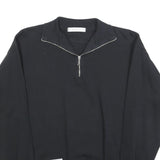 JOY SPORTSWEAR Mens Black Half Zip Sweatshirt M Cotton Blend Casual Pullover