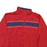 WILSON Mens Red & Navy Zip Jacket L Polyester Blend Plain Sport Casual