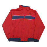 WILSON Mens Red & Navy Zip Jacket L Polyester Blend Plain Sport Casual