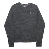 CHAMPION Mens Grey Crew Neck S Cotton Blend Logo Sweatshirt Pullover