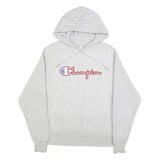 CHAMPION REVERSE WEAVE Mens Grey Hoodie M Cotton Blend Pullover Logo Sweatshirt