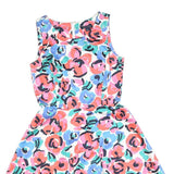 TOMMY HILFIGER Womens White Floral Cotton Blend Day Dress Sleeveless S Summer