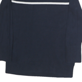 NAUTICA Mens Navy Blue & White Striped Plain Crew Neck Cotton Jumper S Casual