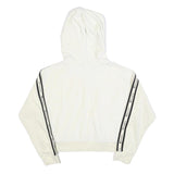 CHAMPION Womens White Zip Up Hoodie XL Cotton Blend Logo Tape Detail