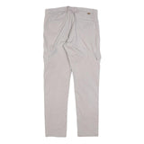 TAILORED Mens Cotton Blend Slim Beige Cargo Trousers W34 L30 Casual Zip