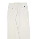 DOCKERS Mens Cotton Blend White Regular Straight Trousers W33 L32 Casual Comfort