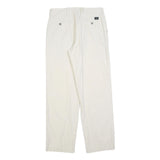 DOCKERS Mens Cotton Blend White Regular Straight Trousers W33 L32 Casual Comfort