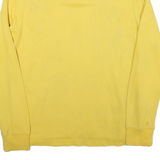TOMMY HILFIGER Mens Yellow Plain Cotton Blend Pullover Crew Neck Jumper L Casual