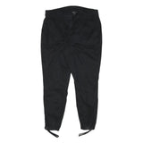 LANE BRYANT Womens Cotton Blend Black Relaxed Tapered Trousers W34 L27