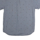 VANS Mens Blue Short Sleeve Cotton Shirt XL Casual Button Down Printed
