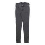 LEVI'S 710 Womens Jeans Black Slim Skinny Denim Medium W27 L27 Stretch Zip