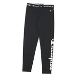 CHAMPION Womens Joggers Black Stretch Slim Skinny S W27 L26 Logo Print