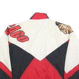 APEX ONE Mens White & Red Graphic Nylon Jacket M Zip Closure Sportswear