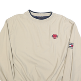 TOMMY HILFIGER Mens Beige Crew Neck L Logo Embroidered Long Sleeve Sweatshirt
