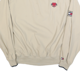 TOMMY HILFIGER Mens Beige Crew Neck L Logo Embroidered Long Sleeve Sweatshirt