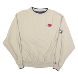 TOMMY HILFIGER Mens Beige Crew Neck L Logo Embroidered Long Sleeve Sweatshirt