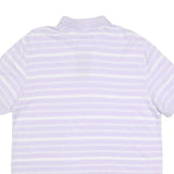 CHAPS Mens Lilac & White Striped Short Sleeve Polo Shirt L Cotton Blend Casual