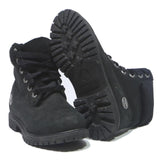 TIMBERLAND Womens Lace-Up Ankle Boots Black Leather UK 4 Durable Outdoor