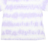 CHAMPION Mens White & Lilac Tie Dye T-Shirt L Short Sleeve Crew Neck Cotton